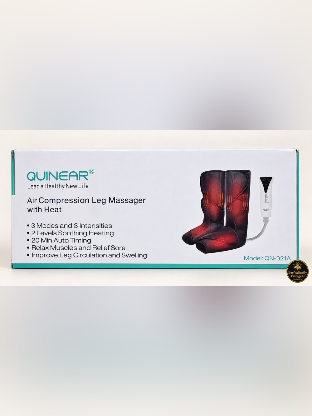 Quinear Air Compression Leg Massager with Heat with Heat QN-021A NWT